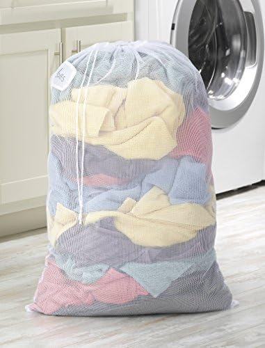 Whitmor Mesh Laundry Bag w/ID Tag White - Image 2
