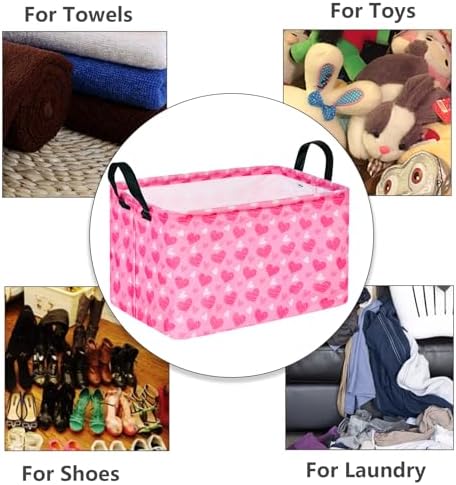MAIZMZ Girls Storage Basket Heart Print Storage Cube - Image 6