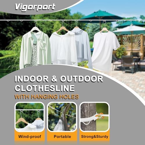 Vigorport Portable Travel Clothesline, Windproof Clothesline - Image 2