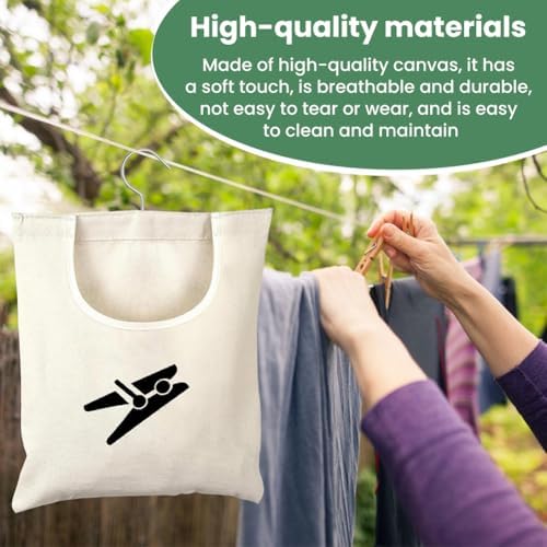 Laundry Clothespin Bag, 12 x 11 in Hang on Line Clothes Pin Hanging Bag Hanging - Image 5
