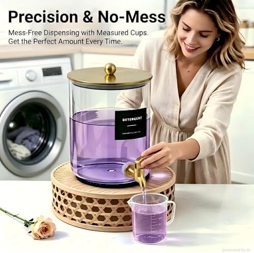 Glass Laundry Detergent Dispenser, 1 Gallon Large Liquid Soap 2 Pack - Image 7