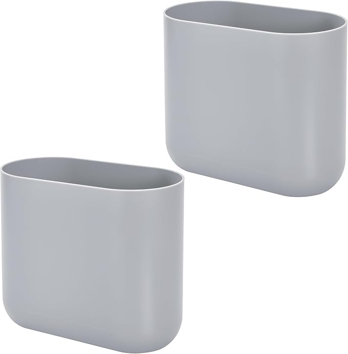 iDesign Small Slim Plastic Bathroom Trash Can - Image 8