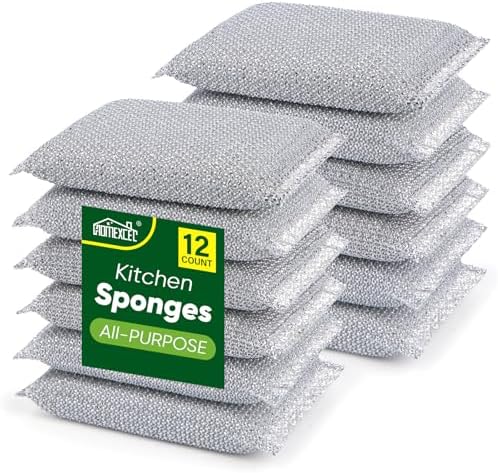 HOMEXCEL All-Purpose Sponge Pads 12PK, Non-Scratch Dish Sponges by HOMEXCEL