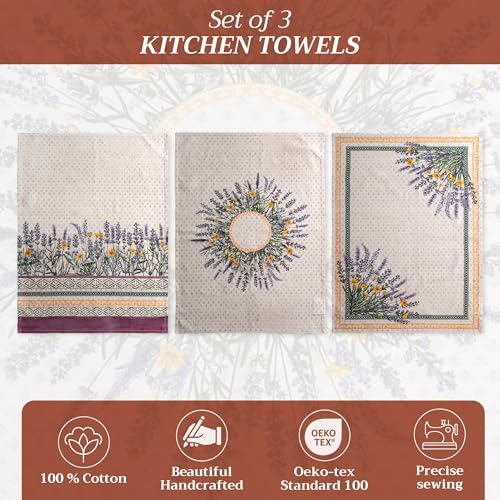 Maison d' Hermine Kitchen Towels Set of 3 Reusable 100% Cotton 27.50" x 20" - Image 2