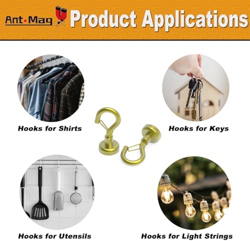 Ant Mag Magnetic Hooks Heavy Duty 22LBS Strong Magnet Snap Hooks 8 Pack - Image 5