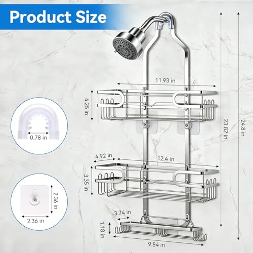 Shower Caddy Hanging, Over Head Shower Caddy Shower Storage Rack Basket - Image 2