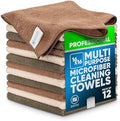 MW Pro Multi-Surface Microfiber Towel – Sand, Tan 12 Pack |16"x16" Premium by MicrofiberWholesale