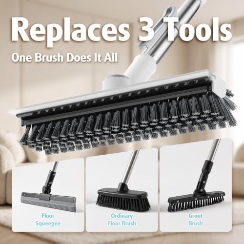 AIR U+ Floor Scrub Brush with Long Handle, 4 in 1 Floor Scrubber & Squeegee - Image 3