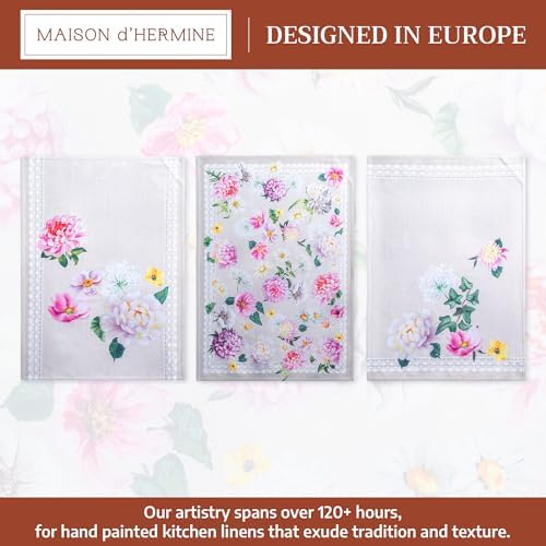 Maison d' Hermine Kitchen Towels Set of 3 Reusable 100% Cotton 27.50" x 20" - Image 2