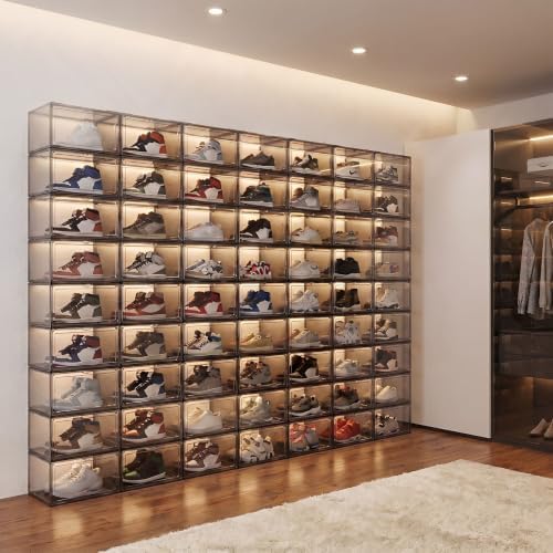 MMBABY 12 Pack Acrylic Shoe Boxes– Ultra Clear Plastic Stackable Sneaker Storage - Image 7