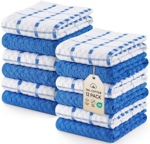 Utopia Towels Kitchen Towels 12 Pack 15x25 Inch Ring Spun Cotton Blue by Unknown