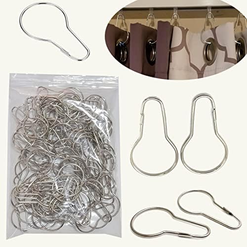 Shower Curtain Rings Hooks, Rust-Resistant Metal Shower Curtain Hooks, by HLCM
