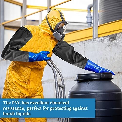 Eiito Extra-Long 26" Rubber Pond Gloves, Chemical Resistant PVC Reusable Heavy - Image 5