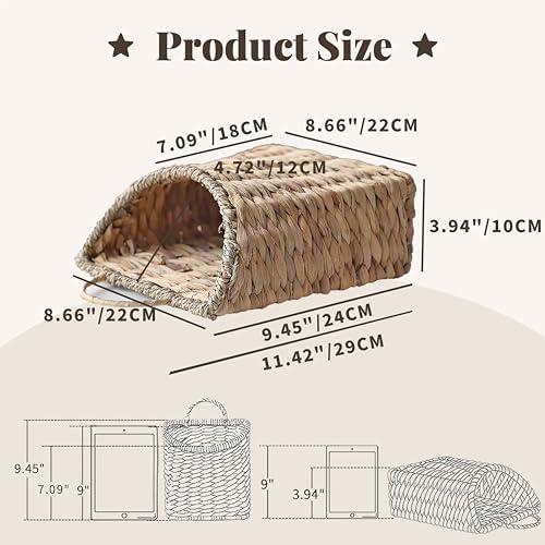 GYASVWU Woven Hanging Basket Water Hyacinth Hanging Wall Basket Wicker Handmade - Image 3