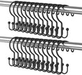 Bathway Black Shower Curtain Hooks Ring, Rust Proof Metal Shower Hooks by Bathway