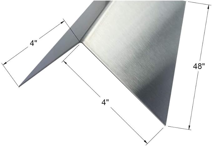 Brushed 304 Stainless Steel Corner Guards, 48" Wall Protectors, 20ga & 16ga, Available in 1/2" to 4", Multi-Pack Options (1, 2, 5, or 10) (1, 4 x 4, 20ga, No Hug Edges)
