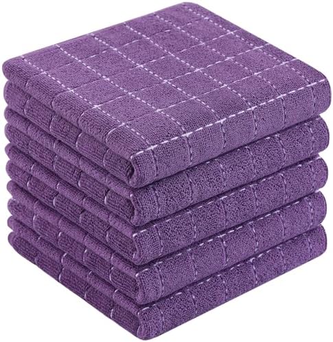 Homaxy 100% Cotton Terry Kitchen Towels, 5 Pack by Homaxy