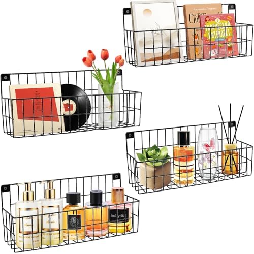 FamilyKit 4 Set Extra Large Hanging Wall Wire Baskets by FamilyKit