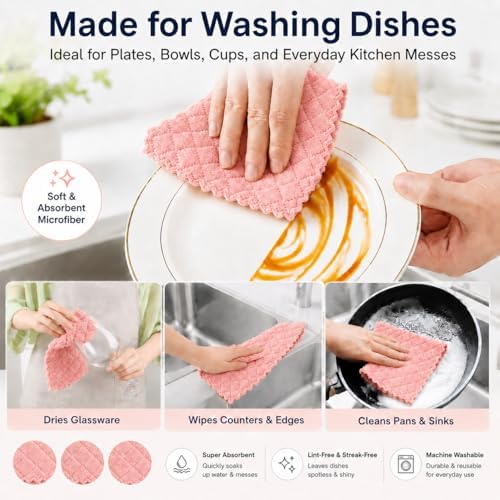 kimteny 12 Pack Dish Cloths for Washing Dishes - Image 3