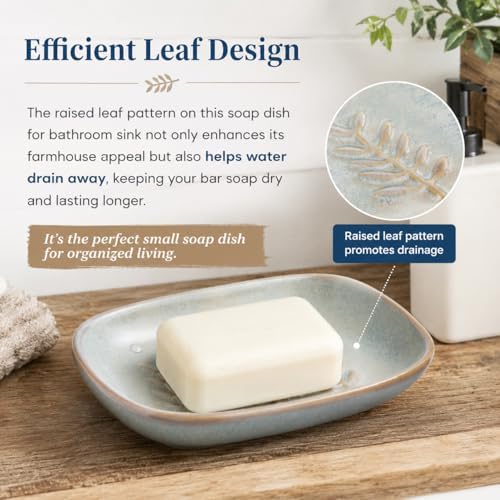 Miamolo Bathroom Soap Dish for Bar Soap, Raised Ridges Keep Soap Dry - Image 3