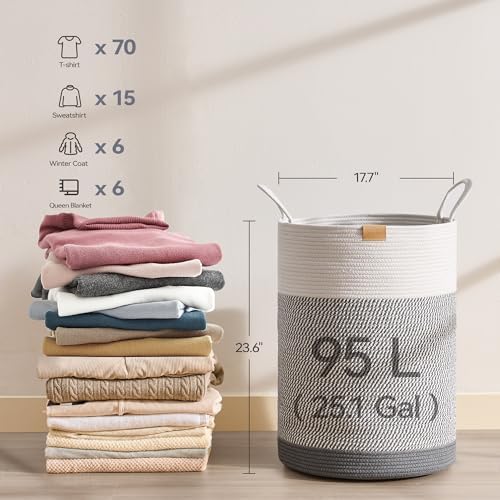 Nunsino Laundry Hamper 95L, Large Laundry Basket - Image 6
