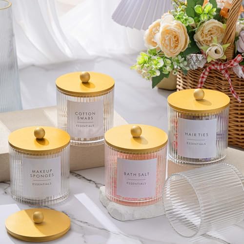 6 Pcs Plastic Holder Dispenser Bathroom Jars - Image 4