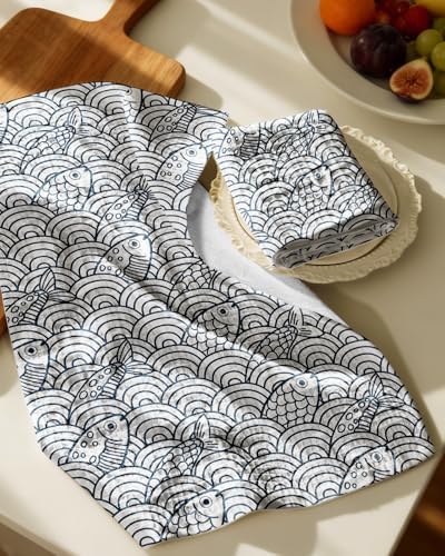Miss Adola 370GSM Cotton Waffle Kitchen Towels - Image 2