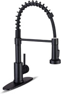 WEWE Pull-Down Kitchen Faucet, 2-Mode Sprayer, Matte Black, High Arc | 17-Inch by WEWE