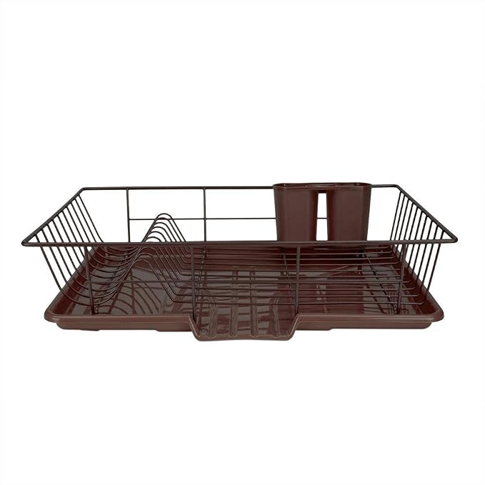 Sweet Home Collection Metal Dish Rack Drainer 3 Piece Set - Image 2