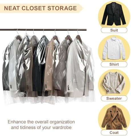 40 Pack Clear Garment Bags for Clothes - Image 4
