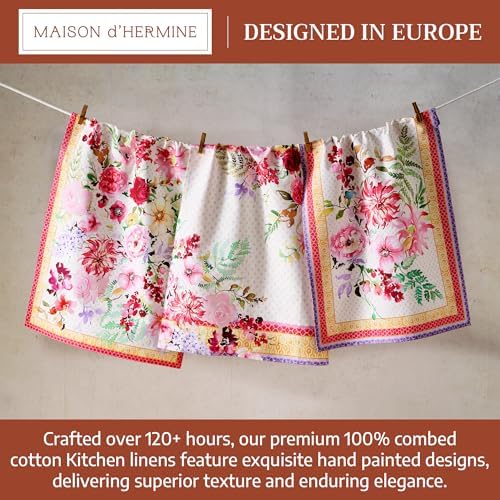 Maison d' Hermine Kitchen Towels Set of 3 100% Combed Cotton 27.50"x20" - Image 3