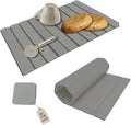 Roll-Up Stone Mat - Premium Diatomaceous Earth Dish Drying Rack, Water Absorbent Roll-Out Dish Drying Mat for Kitchen Countertops, Eco-Friendly, Quick-Dry Surface