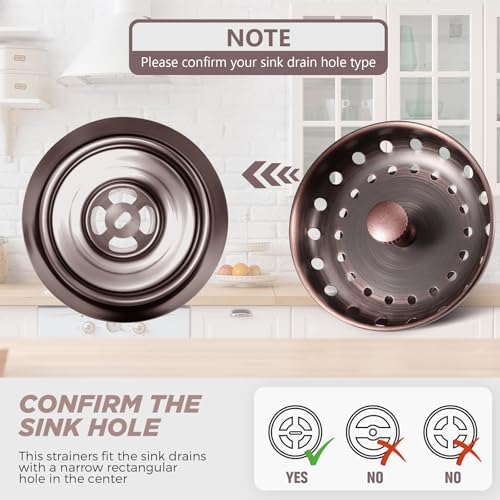 Retisee 2 Pcs Kitchen Sink Stopper Strainer Stainless Steel Drain Strainers - Image 2