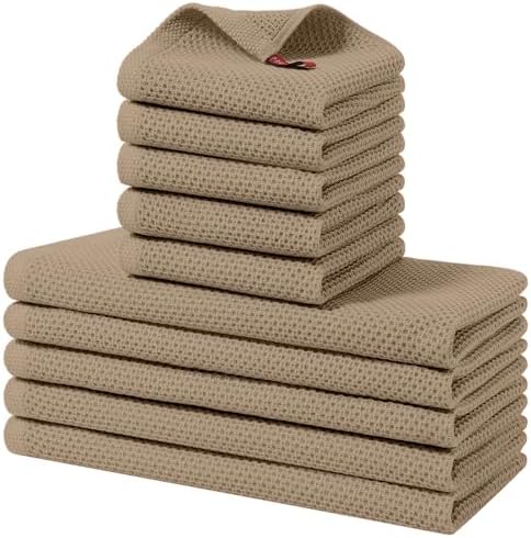 Homaxy 10 Pack 100% Cotton Kitchen Towels and Dishcloths Set by Homaxy