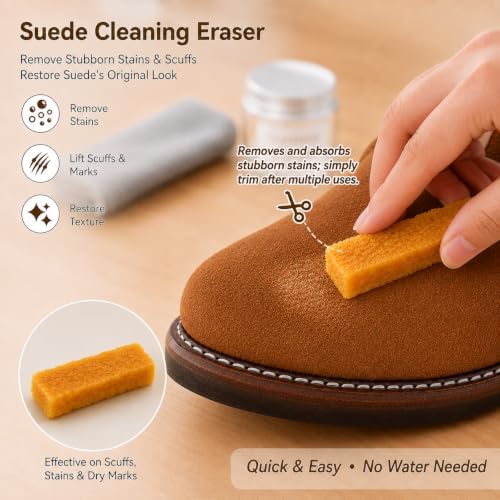 Suede Brush for Shoes, Suede Nubuck Eraser, Suede Shoe Cleaning Brush Kit - Image 6