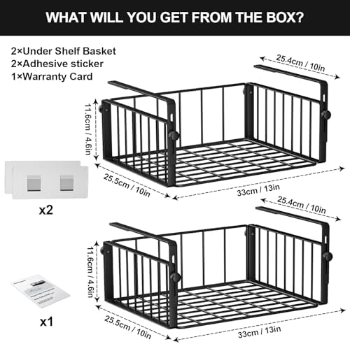AmonHouseware 2Pack Under Shelf Storage Basket Organizer - Image 6