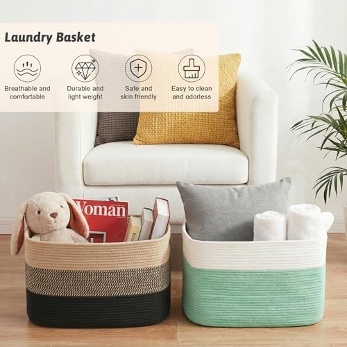 Artfeel Blanket Basket, Rectangle Woven Baskets - Image 6