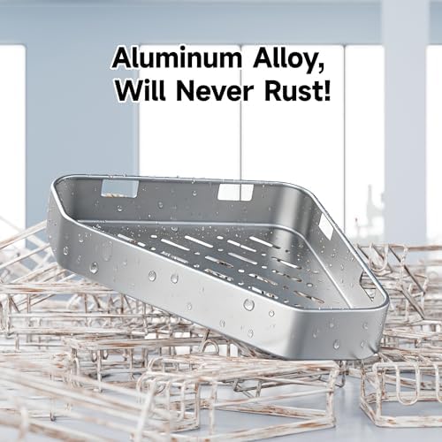 Veken Aluminum Corner Shower Caddy 4-Pack, Never Rust&Large Capacity - Image 3