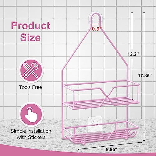 TreeLen Pink Shower Caddy Over Shower Head, Gift - Image 5
