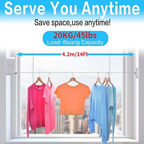 JOOM Retractable Clothesline Indoor, Dual 2 x 13.8 FT Clothes Lines - Image 2