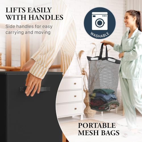 Simple Houseware Double Laundry Hamper - Image 4