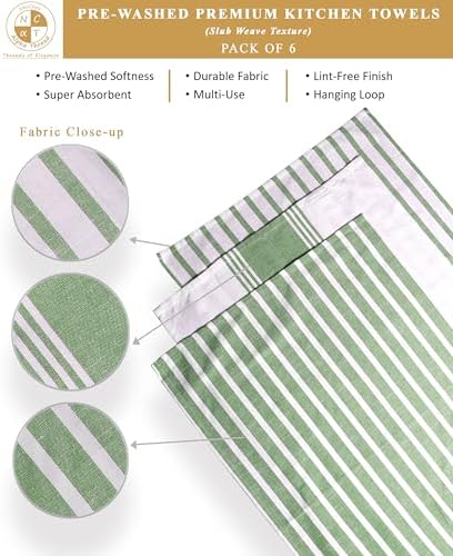 Pack of 6 Cotton Kitchen Towels Set, Dish Towels, Cleaning Rags, Kitchen Dish - Image 3