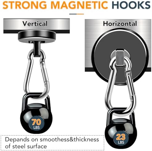 MIKEDE Magnetic Hooks Heavy Duty 70LBS Strong Magnetics Hook - Image 3
