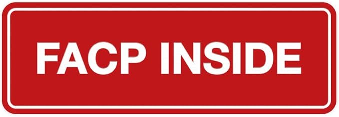 Signs ByLITA Standard FACP Inside Sign | Fire Safety Signage (Red) - Medium 1 Pack