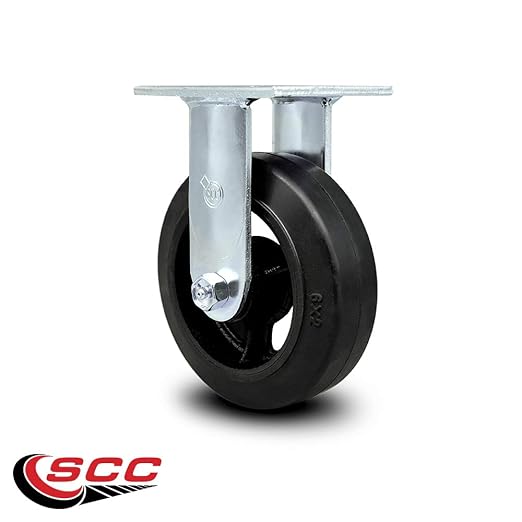Service Caster Brand Replacement Caster for Uline Caster H-3326R - Rigid Top Plate Caster with 6 Inch Rubber on Metal Wheel -Heavy Duty Replacement Caster-Fits Platform, U-Boat and Panel Trucks H-1191