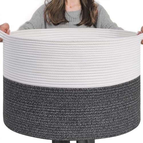 INDRESSME XXXLarge Woven Rope Blanket Basket Living Room by INDRESSME