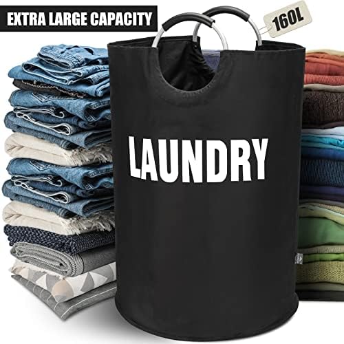 DOKEHOM 160L XX-Large Laundry Basket Bag, Collapsible Tall Hamper - Image 5