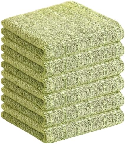 Homaxy 100% Cotton Terry Kitchen Towels, 6 Pack, Sage Green by Homaxy