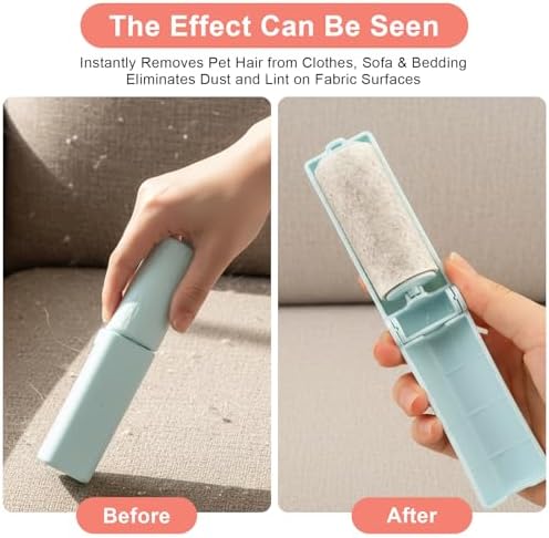 Mini Travel Lint Roller, 4 Handles + 12 Refills, 360 Sheets Total - Image 3