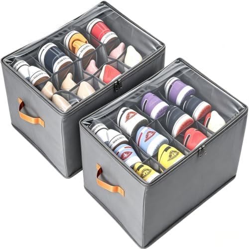 Shoe Organizer for Closet, 2 Pack Shoe Organizer by LIKMYPICK